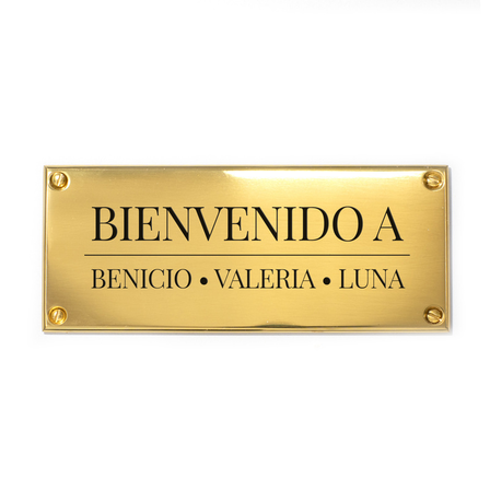 Placas De Latón, Rectangular Latón/Brillante Latón Brillante. Método De Fijación: Tornillo