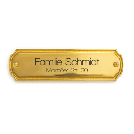 Türschild - Firma - Messing - 154x43 mm - Schraube