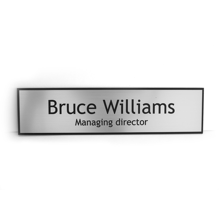 Plastic Signs Engraving, Square Silver Engraved Plastic. Fixing Method: None