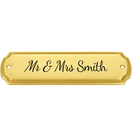 Brass House Signs Rounded Sides