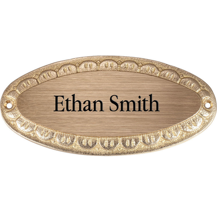 Brass Signs, Oval Brass. Fixing Method: Screw