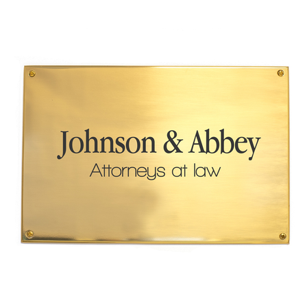 Square Shiny Brass Door Sign