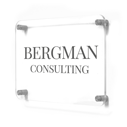 Plexiglasschilder, Runde Ecke Transparent Plexiglas. Befestigung: Wandabstand