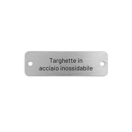 Targhette Per Marcatura, Angoli Arrotondati Acciaio Inossidabile. Fissaggio: Vite