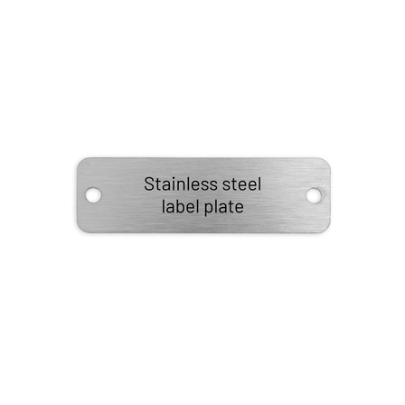 Labels And Plates, Rounded Corners Stainless Steel. Fixing Method: Screw