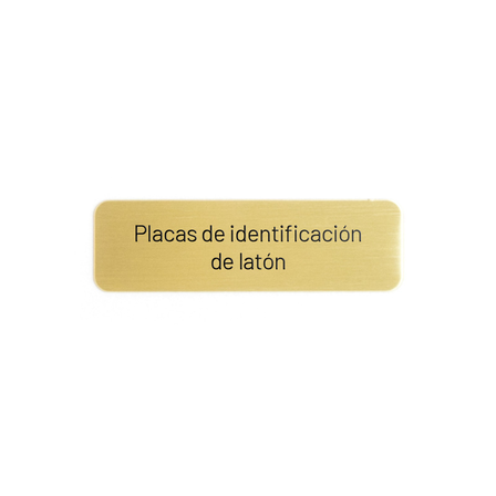 Placas De Características, Esquinas Redondeadas Latón