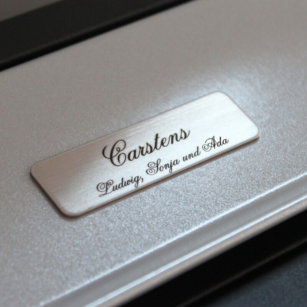 Briefkastenschild Edelstahl Name