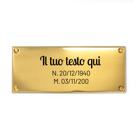 Targhette In Ottone, Quadrato Ottone/Lucido Ottone Lucido. Fissaggio: Vite