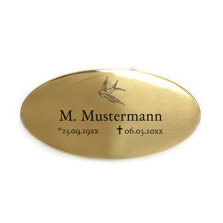Messingschilder, Oval Messing/Glänzend Glänzendes Messing