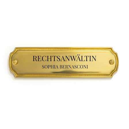 Messingschilder, Seitlich Abgerundet Messing/Glänzend Glänzendes Messing. Befestigung: Schraube