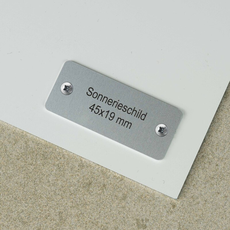 Sonnerieschild aus Edelstahl mit Lasergravur