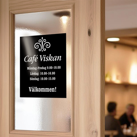 Dekaler, Fyrkantig Svart Vinyl. Fästmetod: Självhäftande