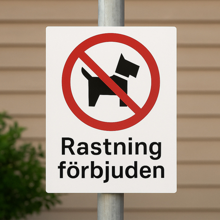 Aluminiumskyltar, Fyrkantig Vit Aluminium. Fästmetod: Stolpfäste