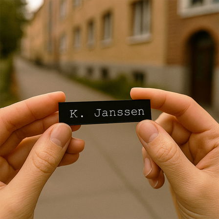Klingelschild schwarz graviert Kunststoff