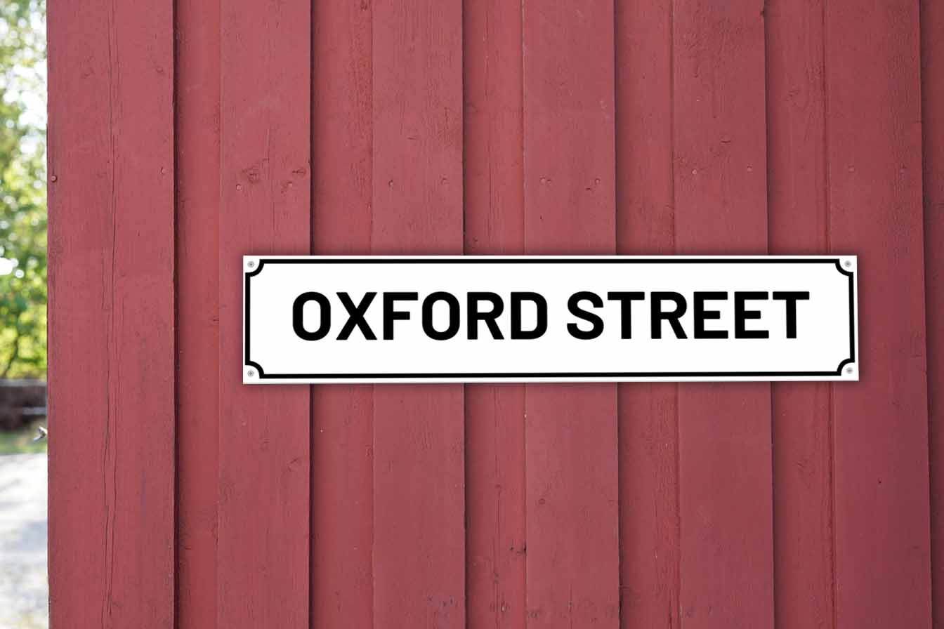 Street Name White Aluminium Signs, Metal Signs