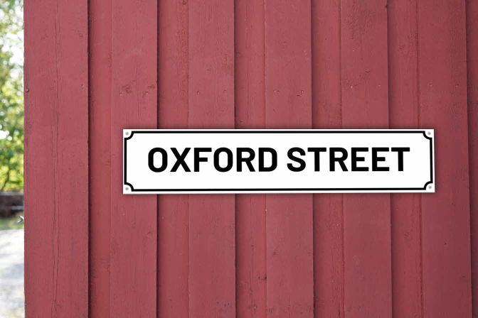 Street Name White Aluminium Signs, Metal Signs
