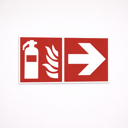 Brandschutzschild - Pfeil nach rechts - Vinyl - 200x100 mm