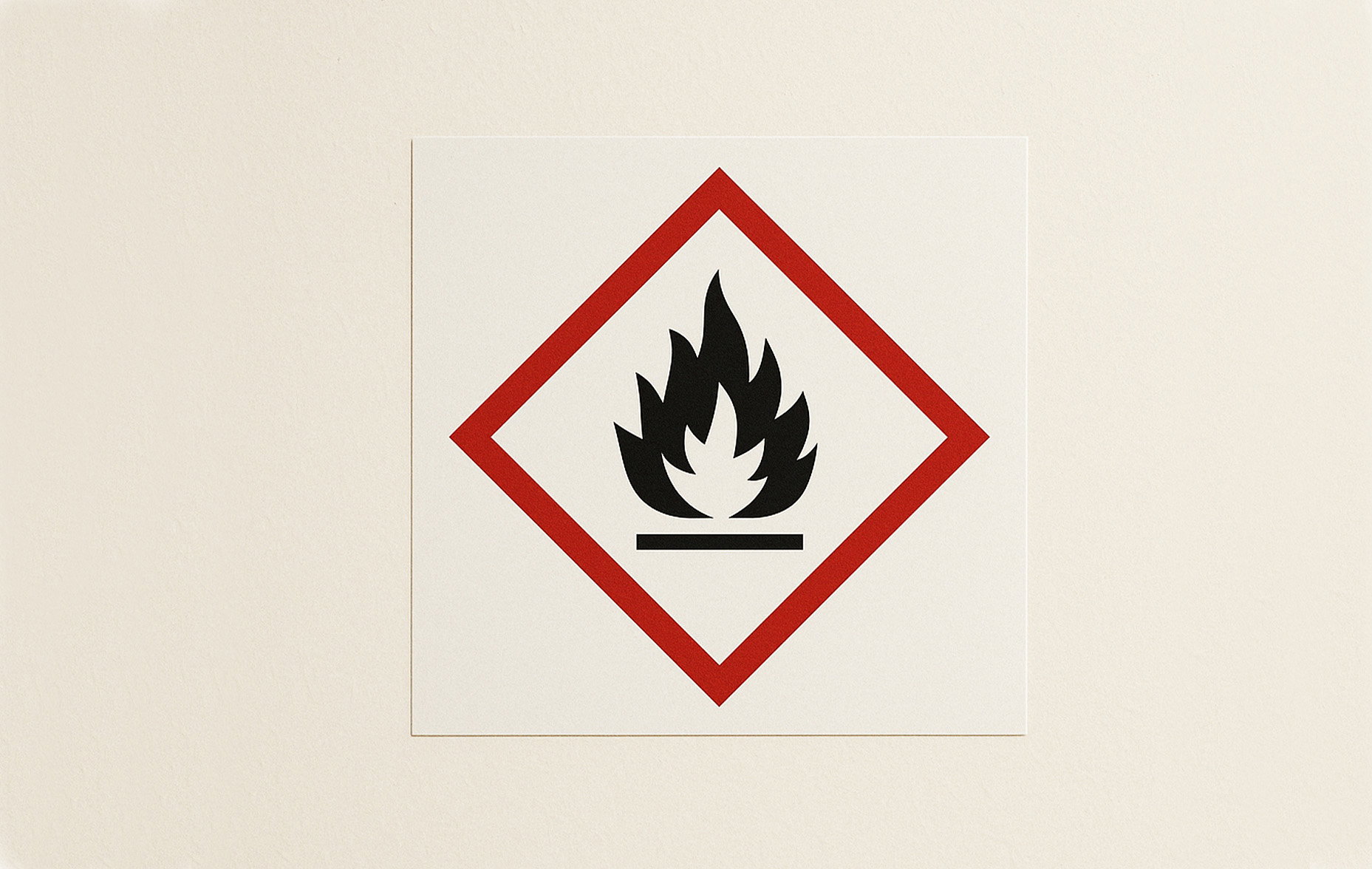 Faropiktogram med symbol för brandfarliga ämnen