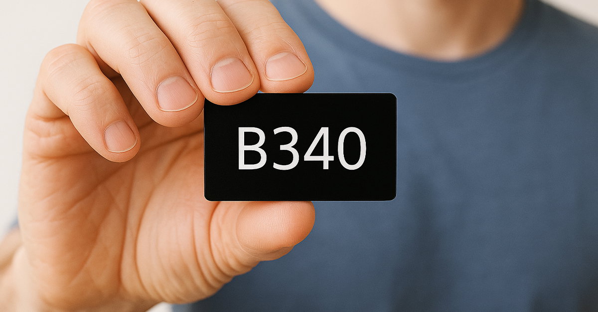 Plastic label with custom text