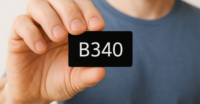 Plastic label with custom text