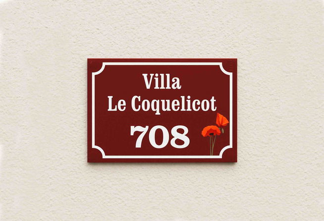 Plaque en aluminium avec design au choix