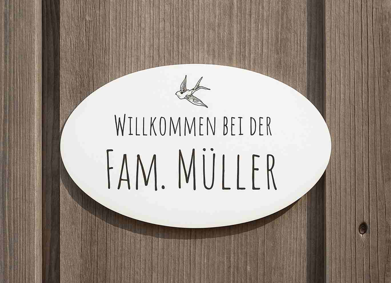 Haustürschild - Kunststoff Gravur
