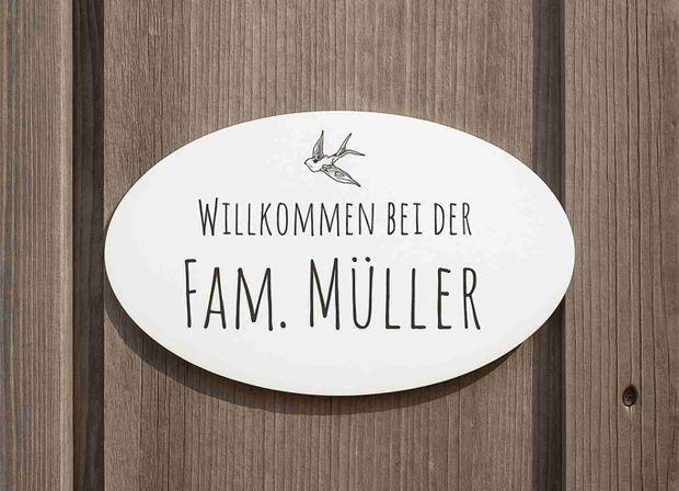 Haustürschild - Kunststoff Gravur