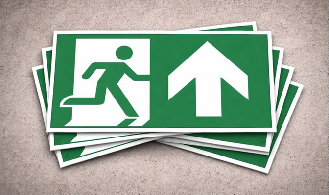Notausgangsschilder mit Symbol