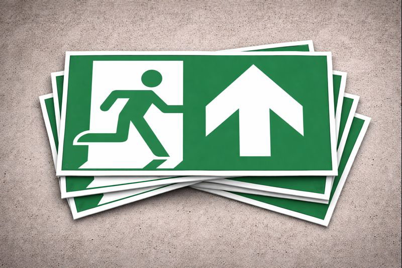 Emergency directional arrow sign