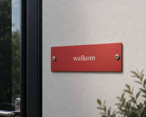 Tekstbord in aluminium