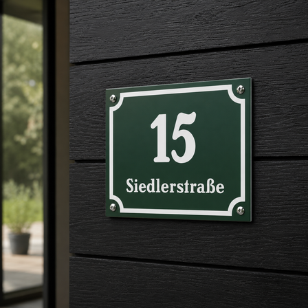 Aluminiumschild im Emaillestil