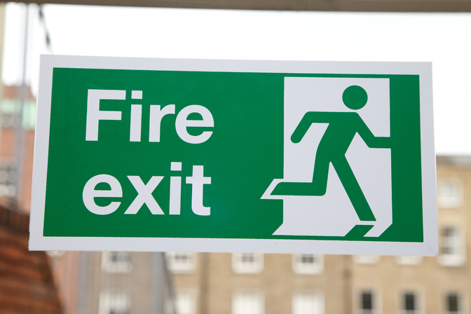 Fire exit emergency sign