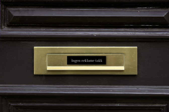 Nei takk til uadressert reklame skilt