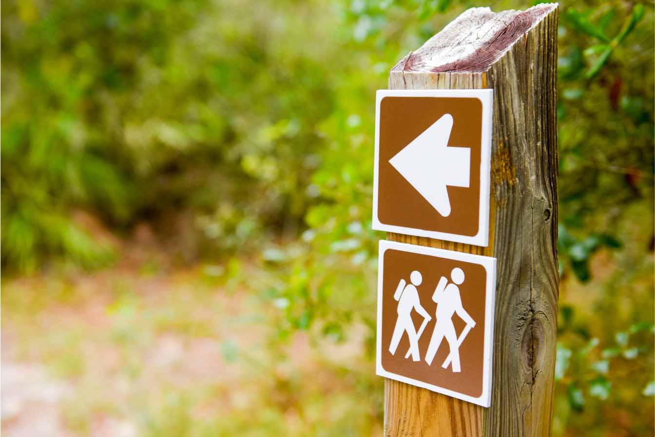 Directional signs for outdoors