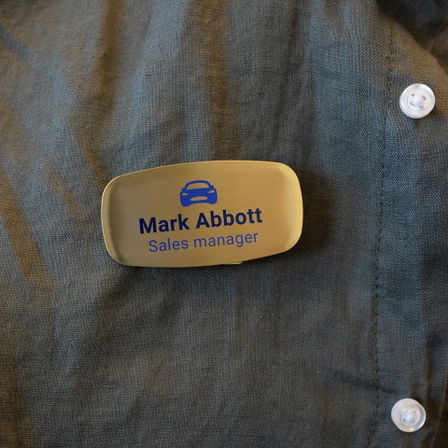 Brass name badge