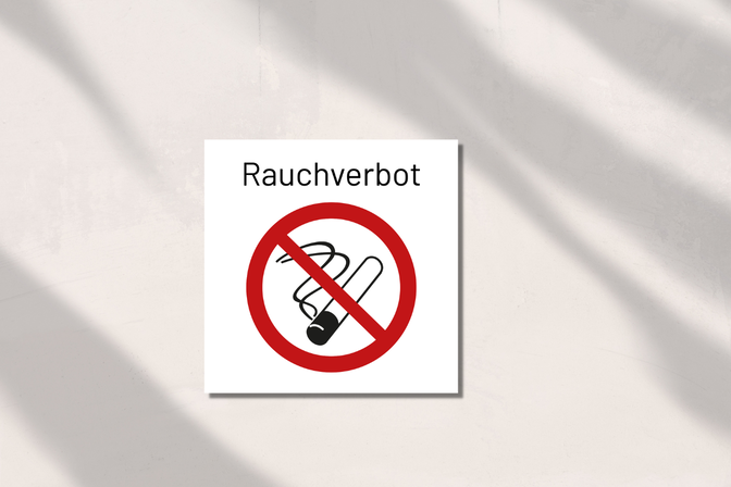 Display-Schild mit Text und Symbol