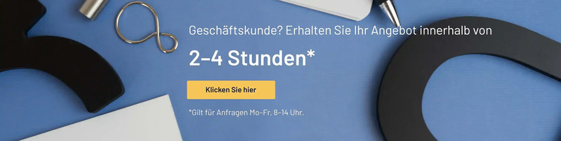 Banner: Angebot innerhalb von 2 bis 4 Stunden