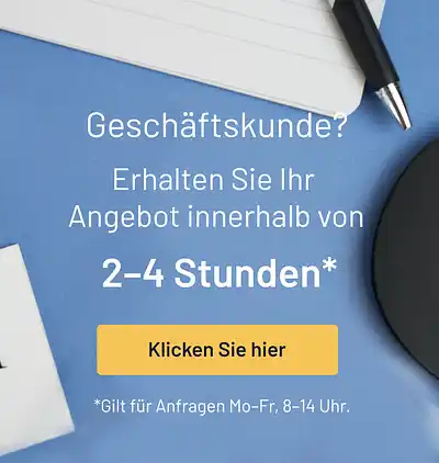 Banner: Angebot innerhalb von 2 bis 4 Stunden