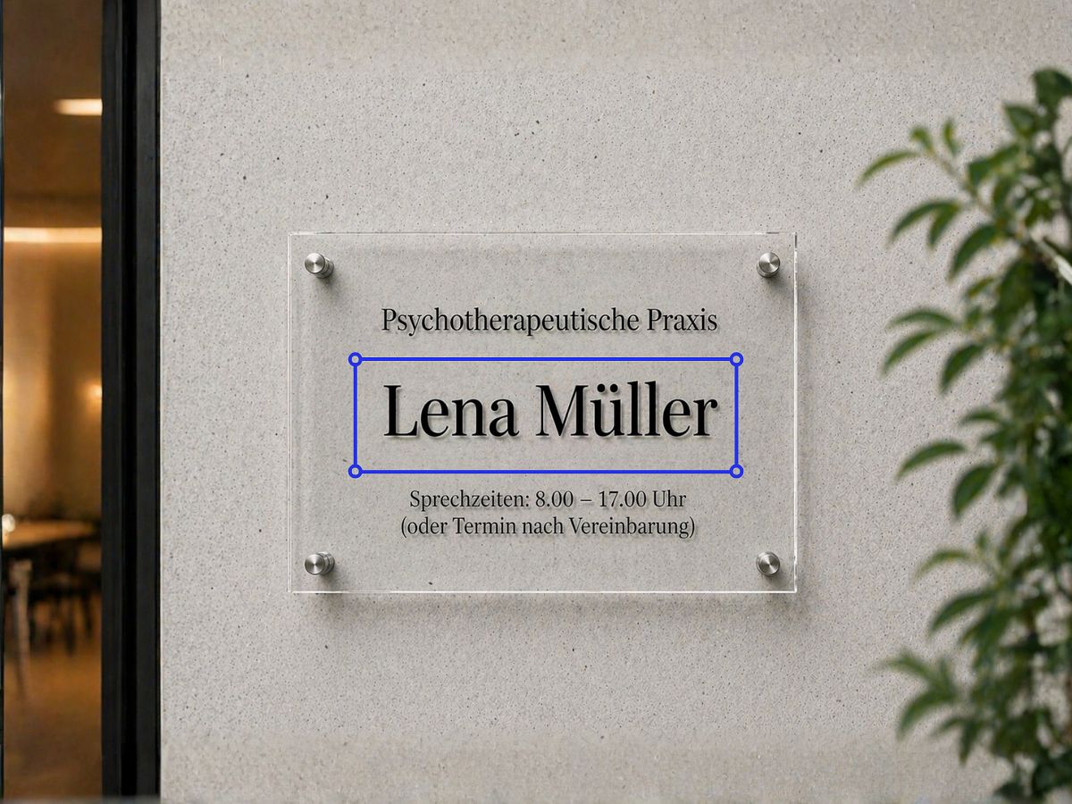 Individuelles Schild mit persönlichem Wunschtext