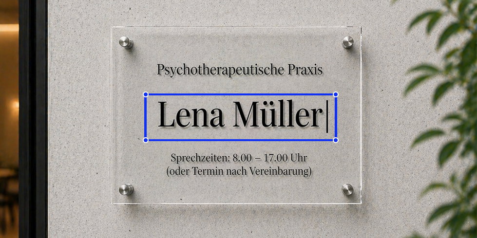 Individuelles Schild mit persönlichem Wunschtext