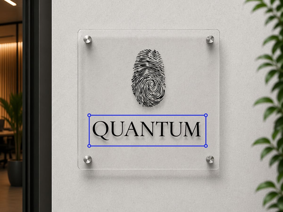 Personlig skylt i akryl med väggavstånd