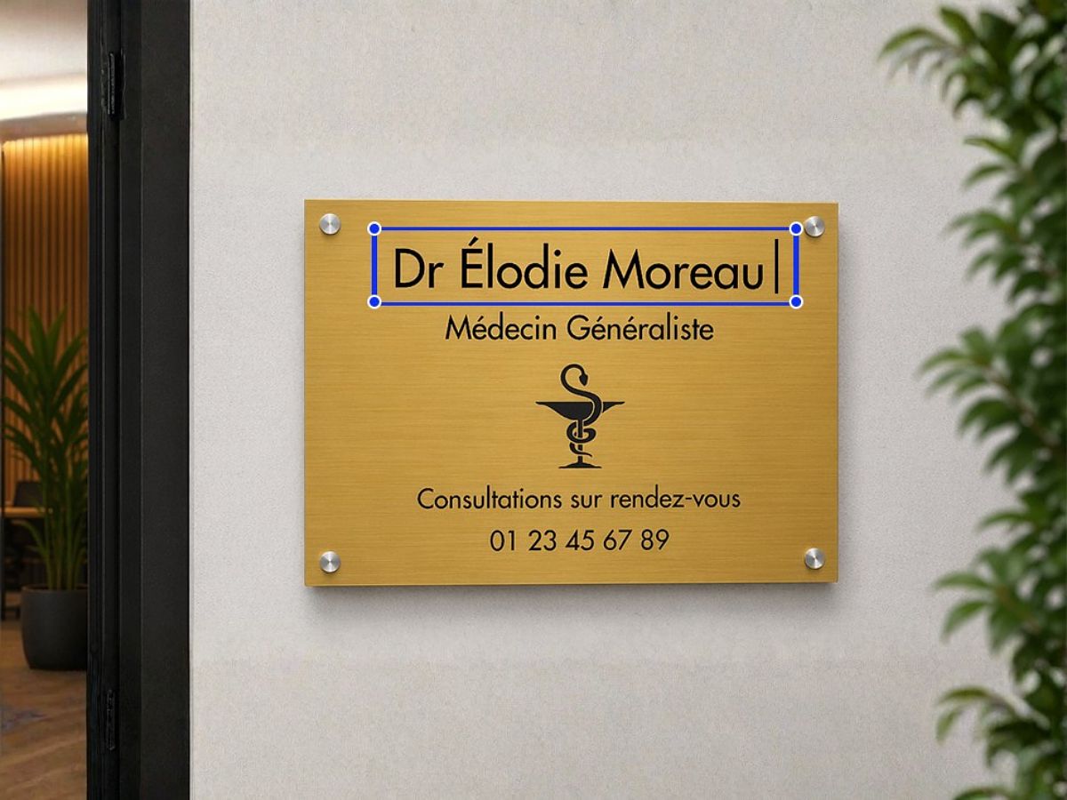 Plaque personnalisé en aluminium doré avec design personnalisé