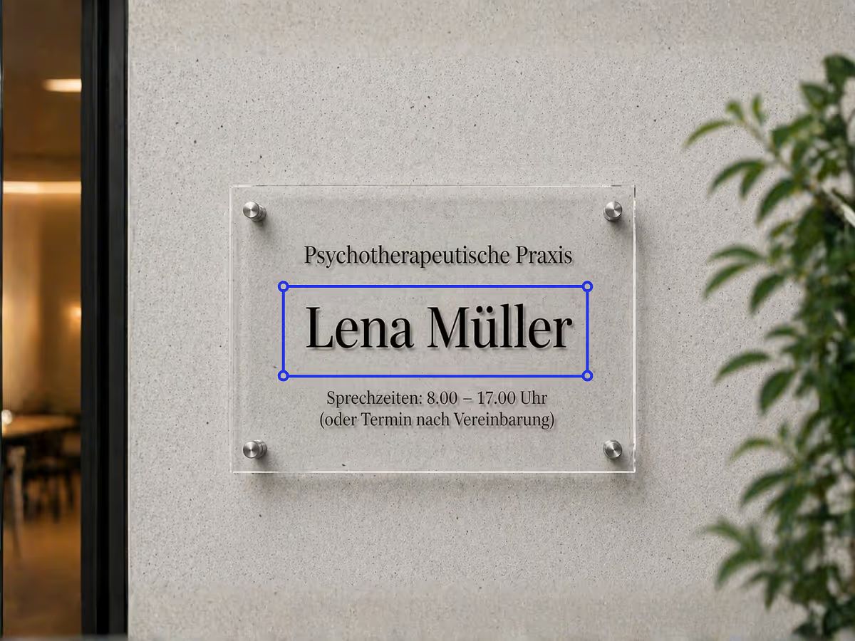 Individuelles Schild mit persönlichem Wunschtext