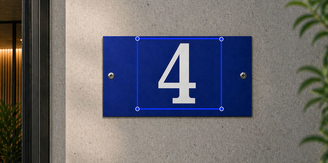 Blaues Schild mit Wunschtext