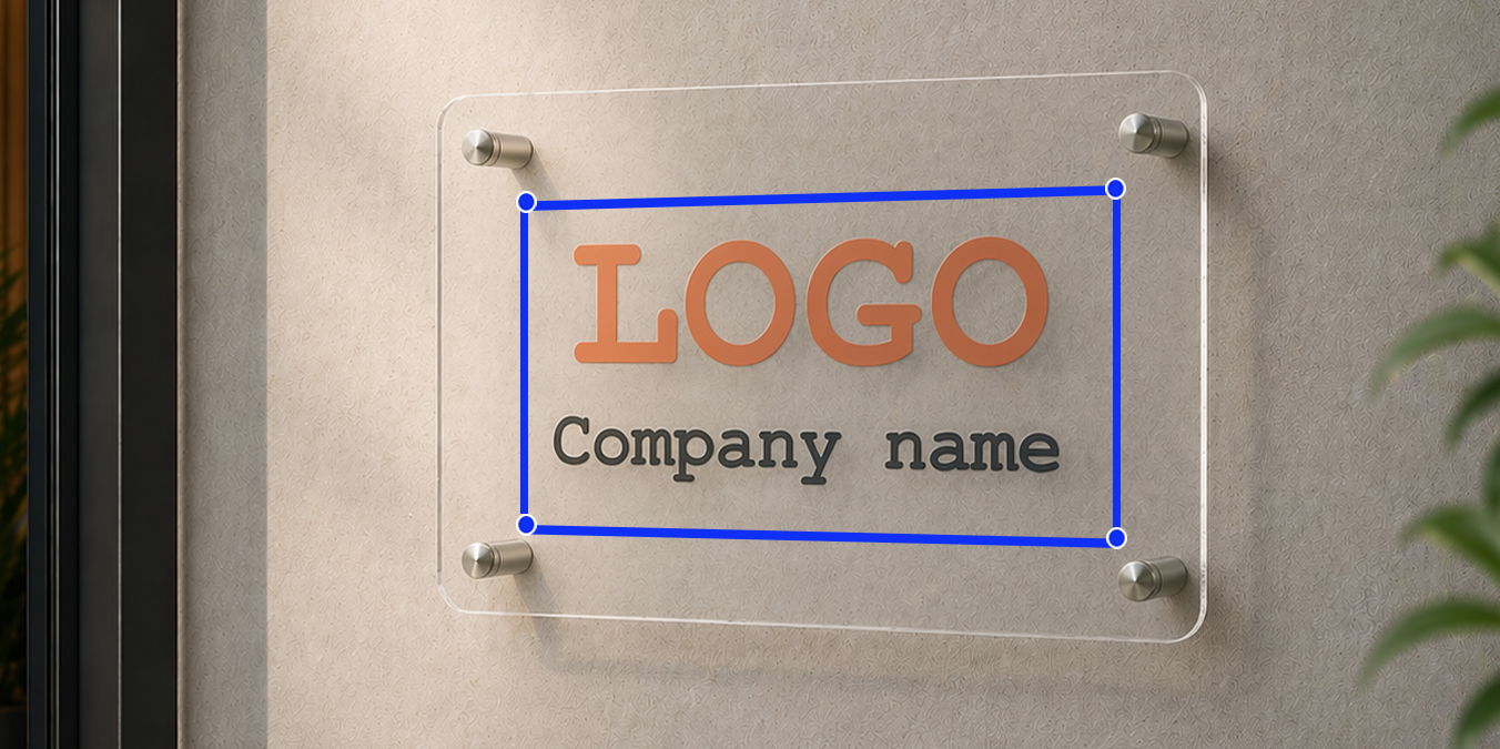 Custom acrylic sign with standoff