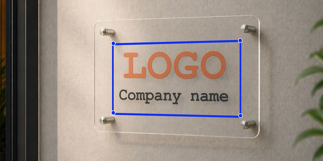 Custom acrylic sign with standoff